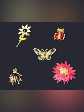 Bug and flower brooches (buyers choice)
